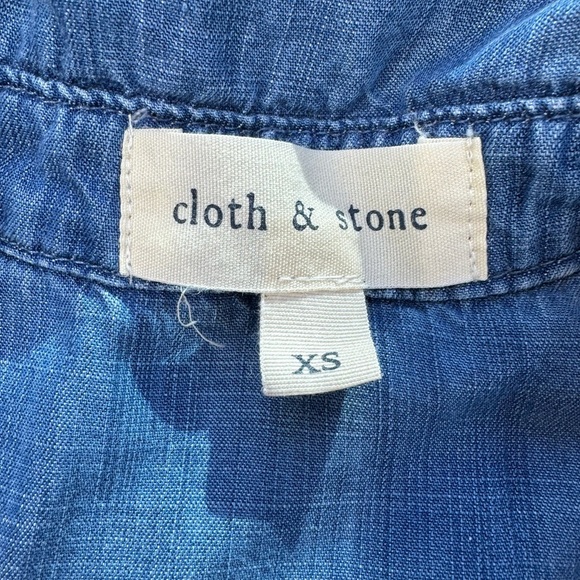 Cloth & Stone Lace Up Chambray Denim Shirt - Picture 2 of 4